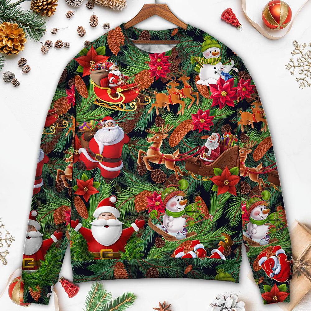 Christmas Santa Snowman Merry Xmas All – Sweater - Ugly Christmas Sweater
