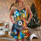 Christmas Billiard Fire Merry – Women's Summer Sleeveless V-Neck Camisole Dress