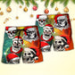 Christmas Bad Santa Skull Galaxy Art – Beach Short