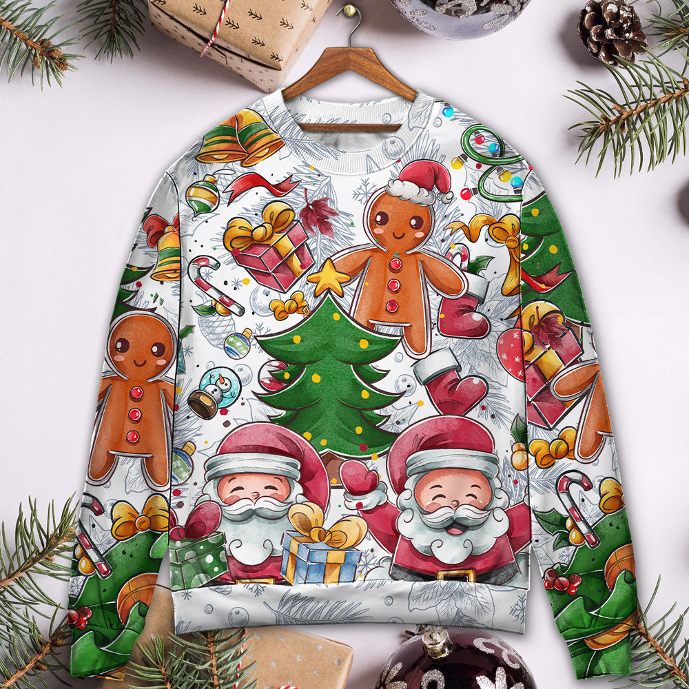 Christmas Santa Cutie Snowman Gingerbread – Sweater - Ugly Christmas Sweater