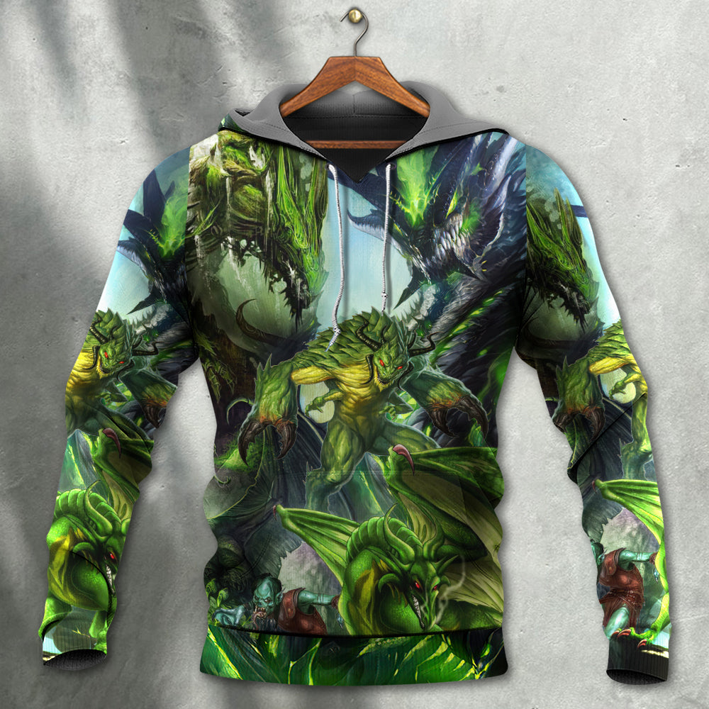 Green Dragon Skull Fantasy - 3D Hoodie