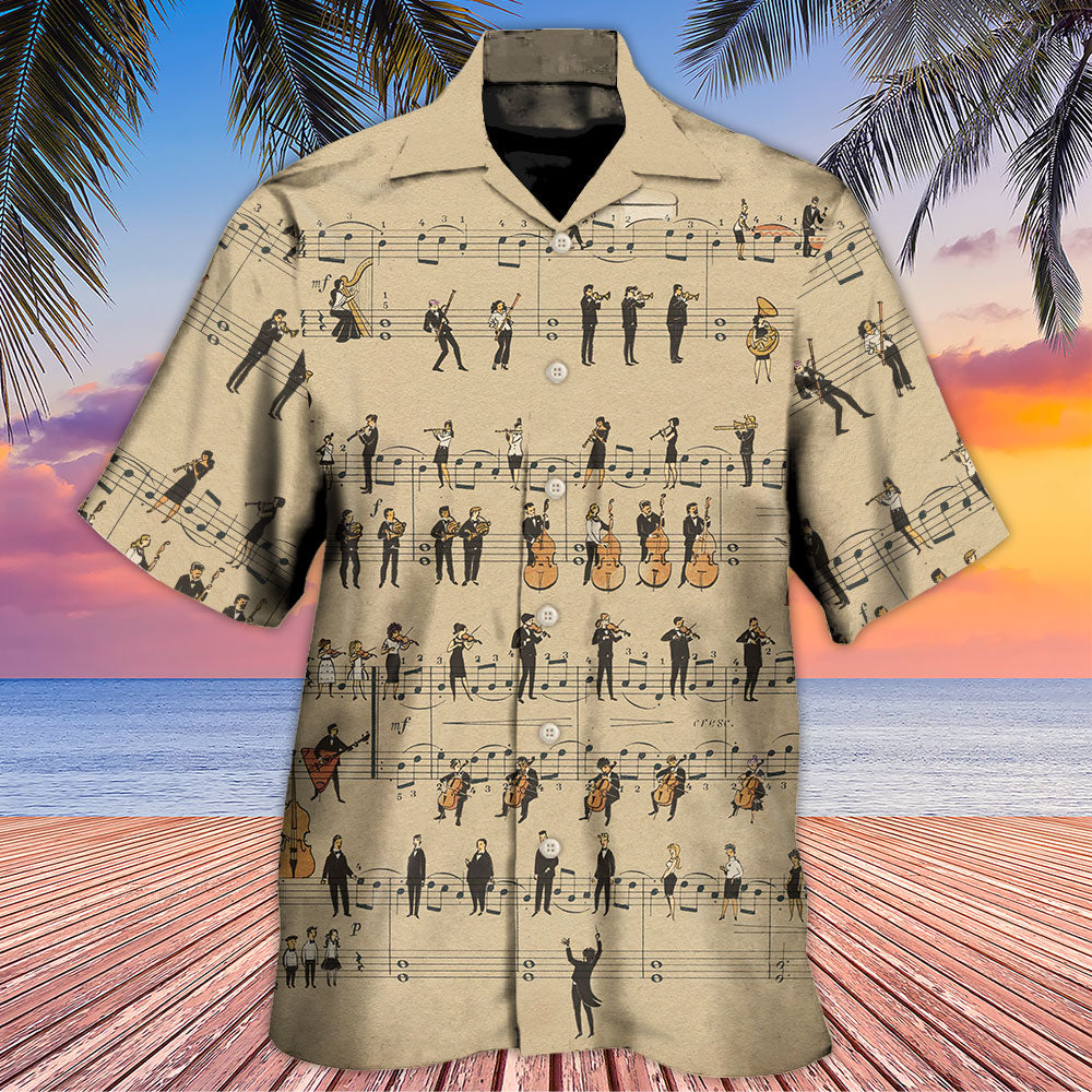 Retro Music Notes Music Lover - Hawaiian Shirt
