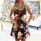 Joyful Santa Snowman – Women's Summer Sleeveless V-Neck Camisole Dress