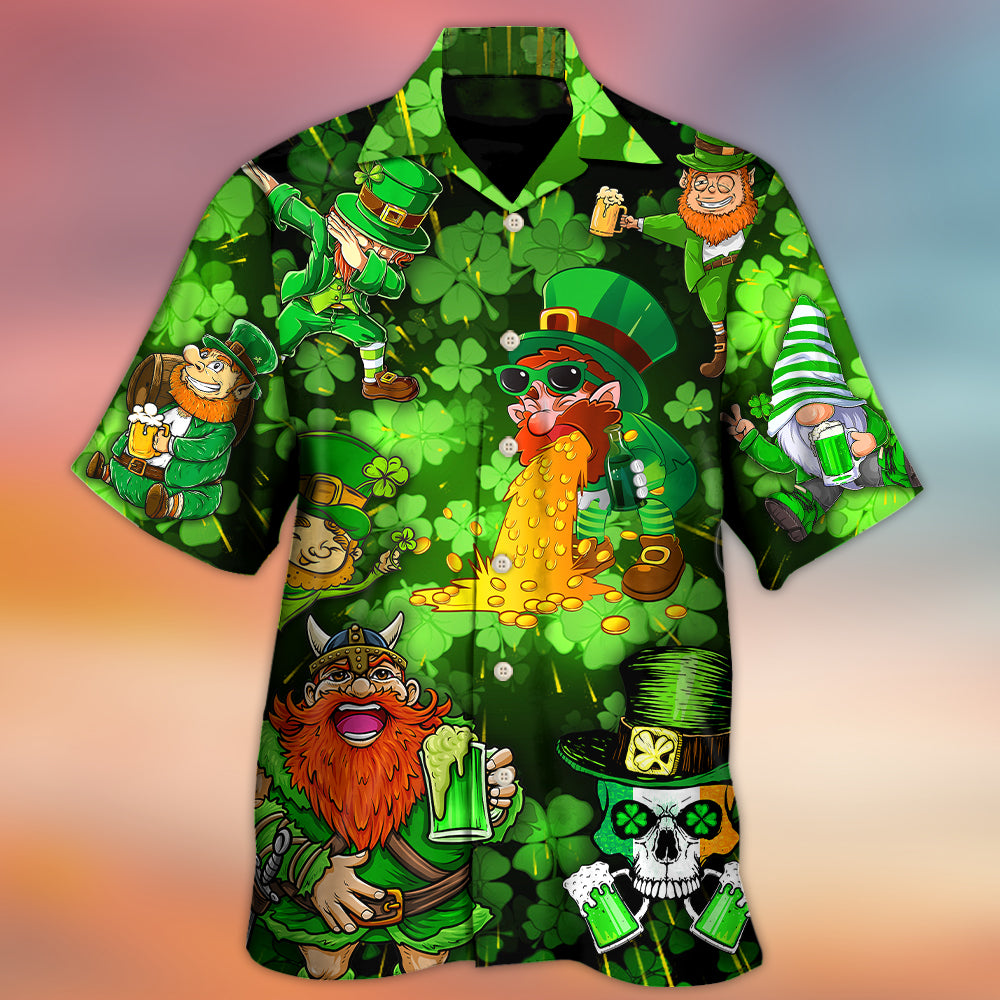Irish Beer St Patrick Viking Skull Leprechaun - Hawaiian Shirt