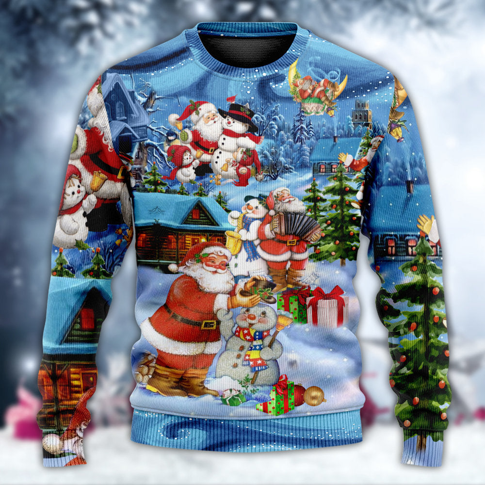 Christmas Santa And Snowman Best Friends – Sweater - Ugly Christmas Sweater