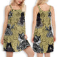 Strong Warrior Cat Vintage – Women's Summer Sleeveless V-Neck Camisole Dress