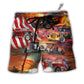 Beach Short / Adults / S Hot Rod Independence Day Firework Happy - Beach Short - Owls Matrix LTD
