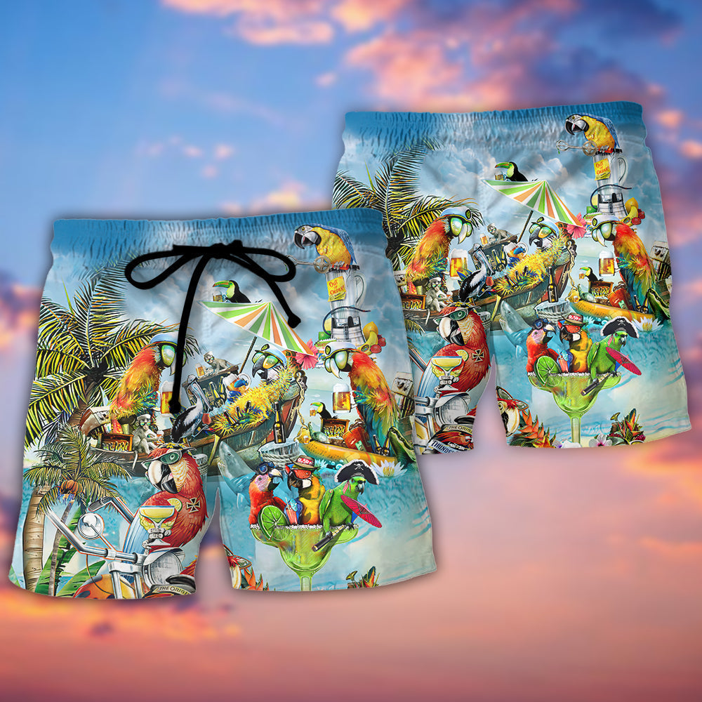 Parrot Cocktail Summer Tropical Vibes – Beach Short