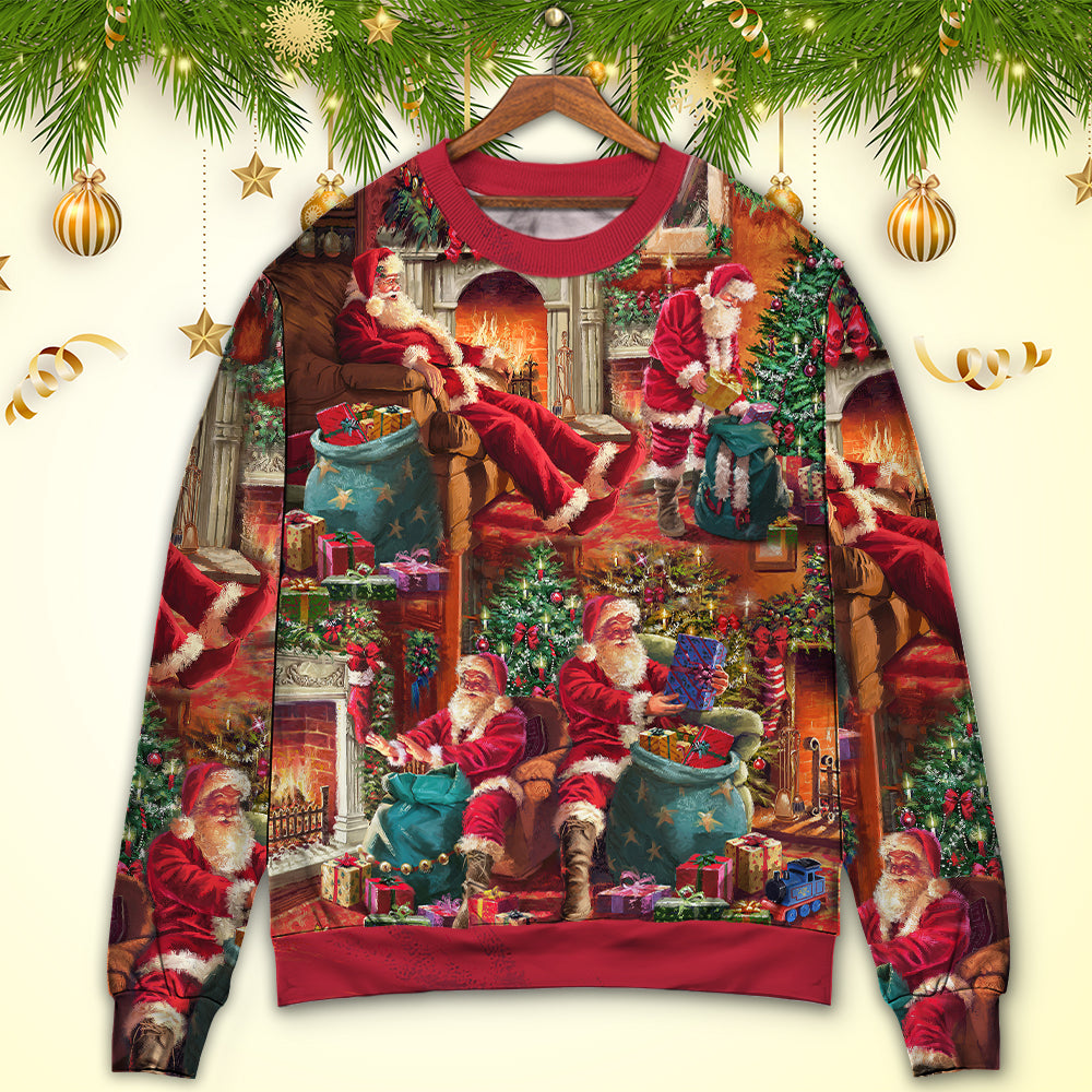 Christmas Santa Story Chilling Happy Xmas – Sweater - Ugly Christmas Sweater