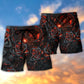 Rose Flower Burning Life Art - Beach Short