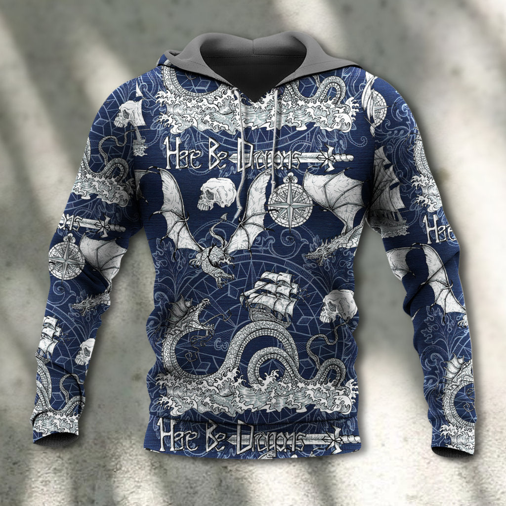 Dragon Skull Sea Life Art - 3D Hoodie