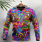 Hippie Magic Trippy Mushroom Art - Hoodie