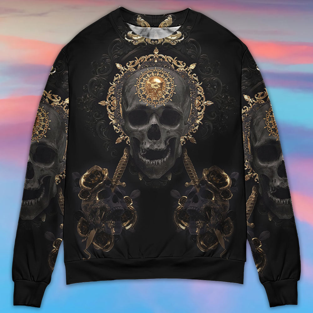 Golden Skull Royal Strength Art – Sweater - Ugly Christmas Sweater