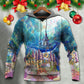Whale Happy New Year Ocean Art - Hoodie