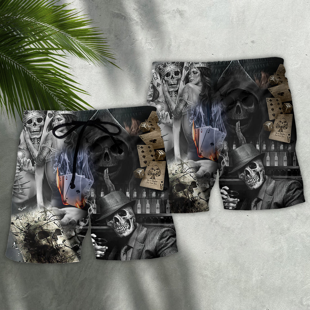 Skull Gambling Game Begins Art – Beach Short