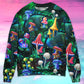 Hippie Mushroom Galaxy Neon Art – Sweater - Ugly Christmas Sweater