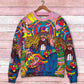 Hippie Rock Music Colorful Art – Sweater - Ugly Christmas Sweater
