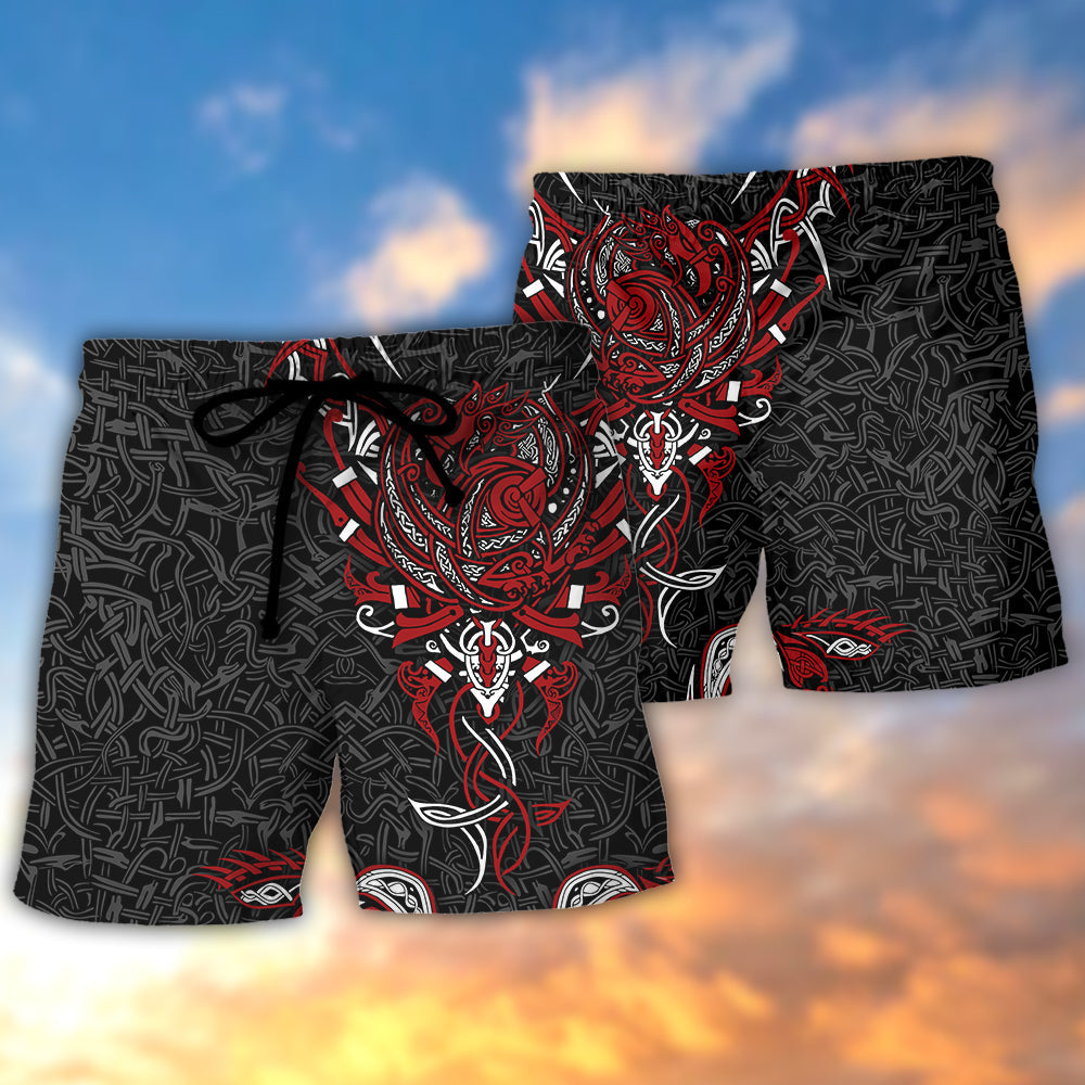 Viking War Raven Life Style - Beach Short - Owls Matrix LTD