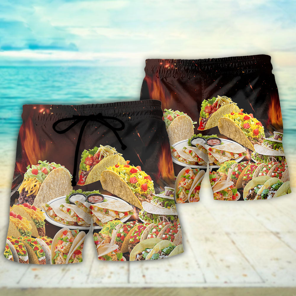 Tacos Fast Food Delicious Art – Beach Short