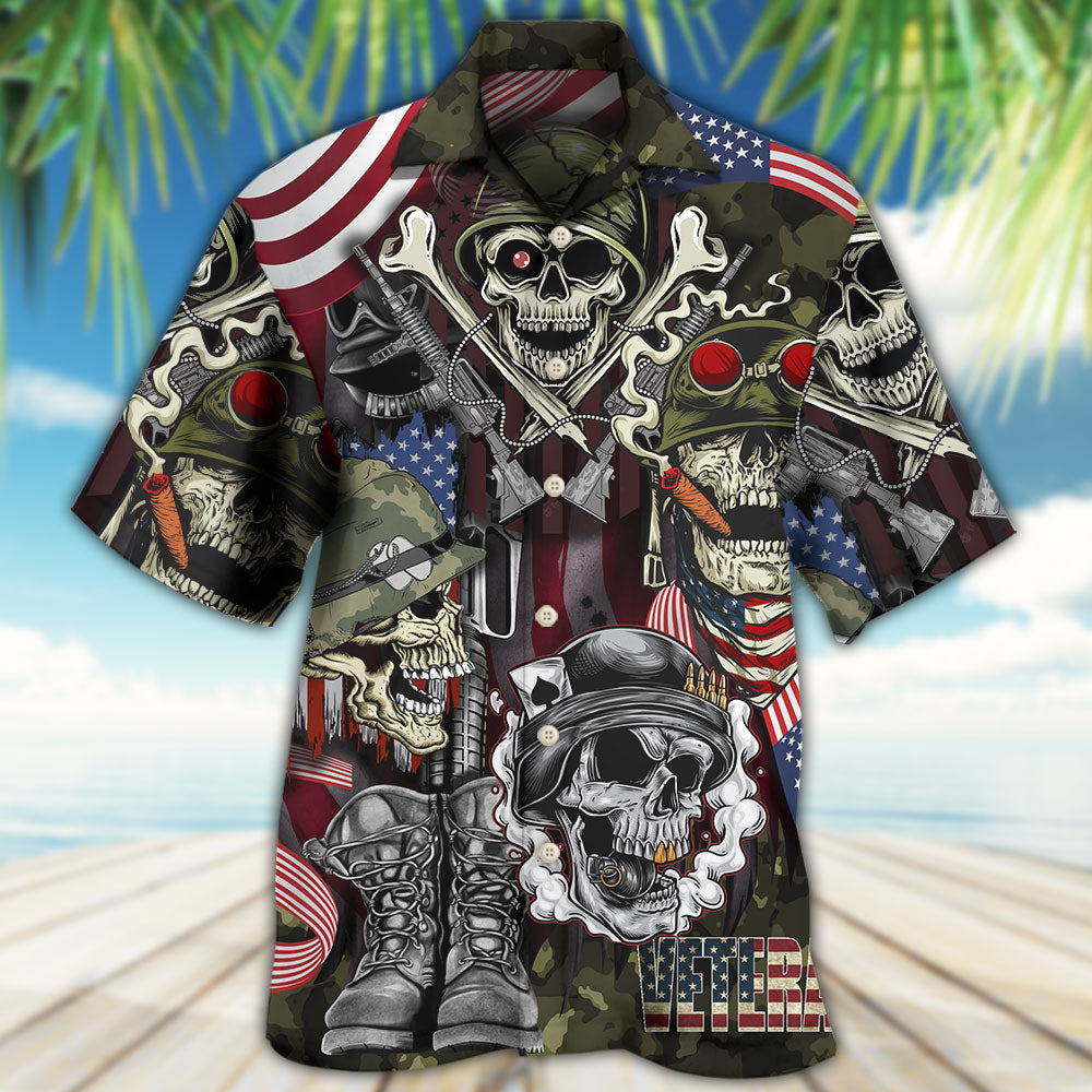 Veteran Skull Military Tribute Art – Hawaiian Shirt