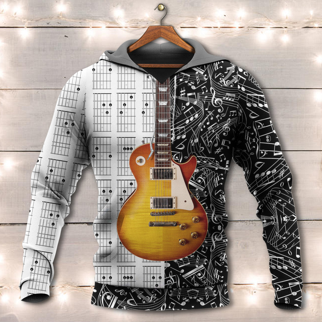 Bass Guitar Musician Black White Style - 3D Hoodie