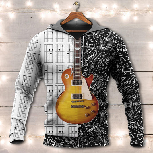 Bass Guitar Musician Black White Style - 3D Hoodie