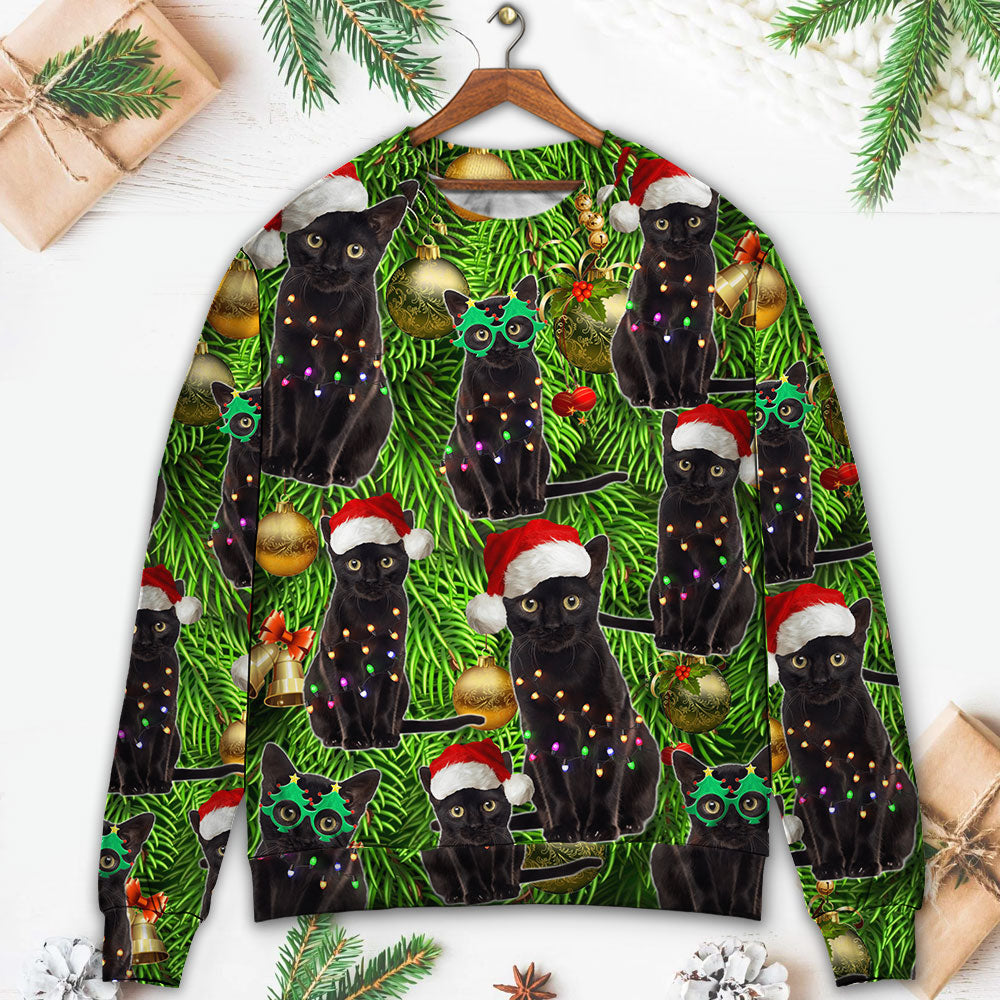 Black Cat Christmas Merry Xmas – Sweater - Ugly Christmas Sweater