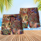 Funny Colorful Cat Art Lover – Beach Short