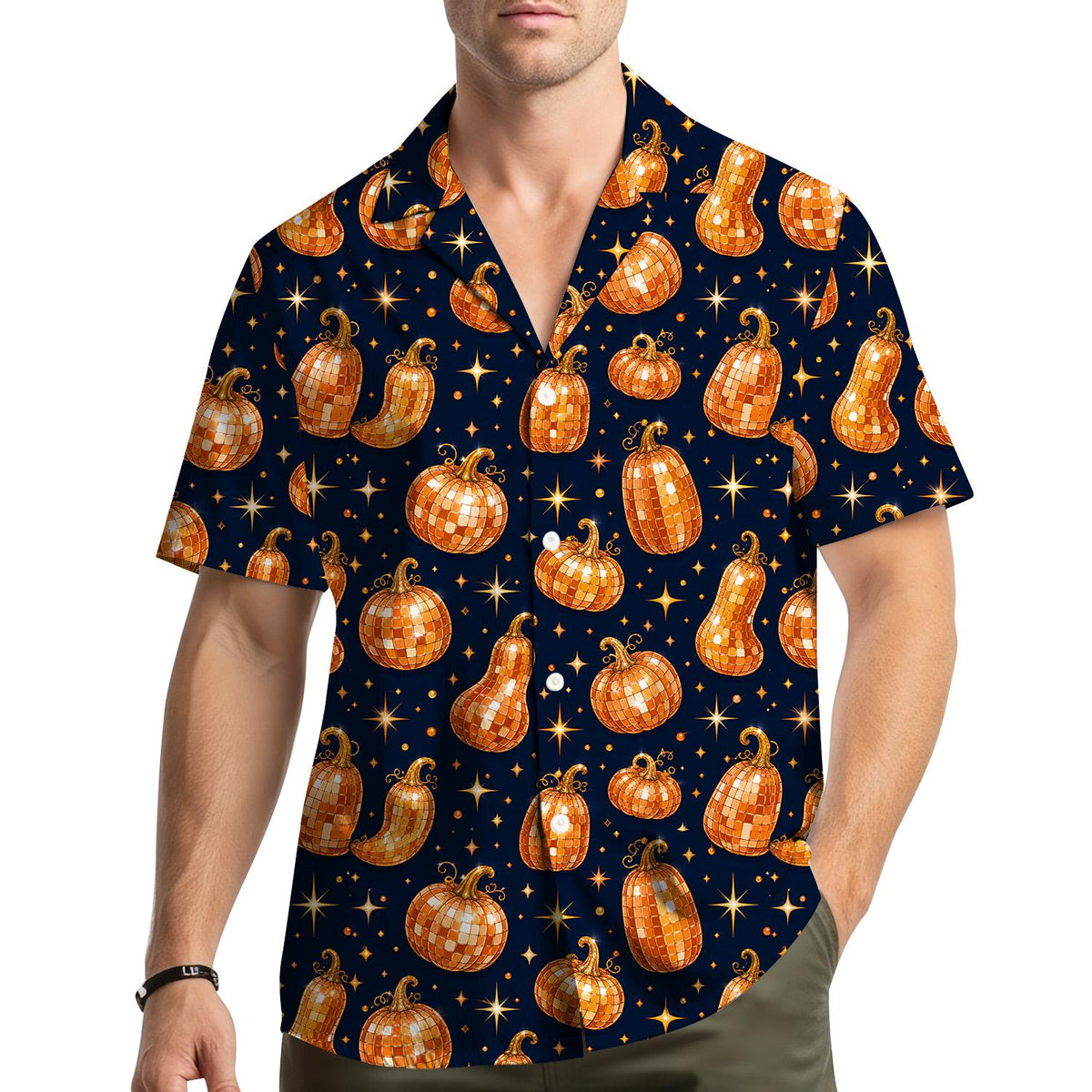 Disco Pumpkin Mirror Ball Autumn Halloween – Hawaiian Shirt