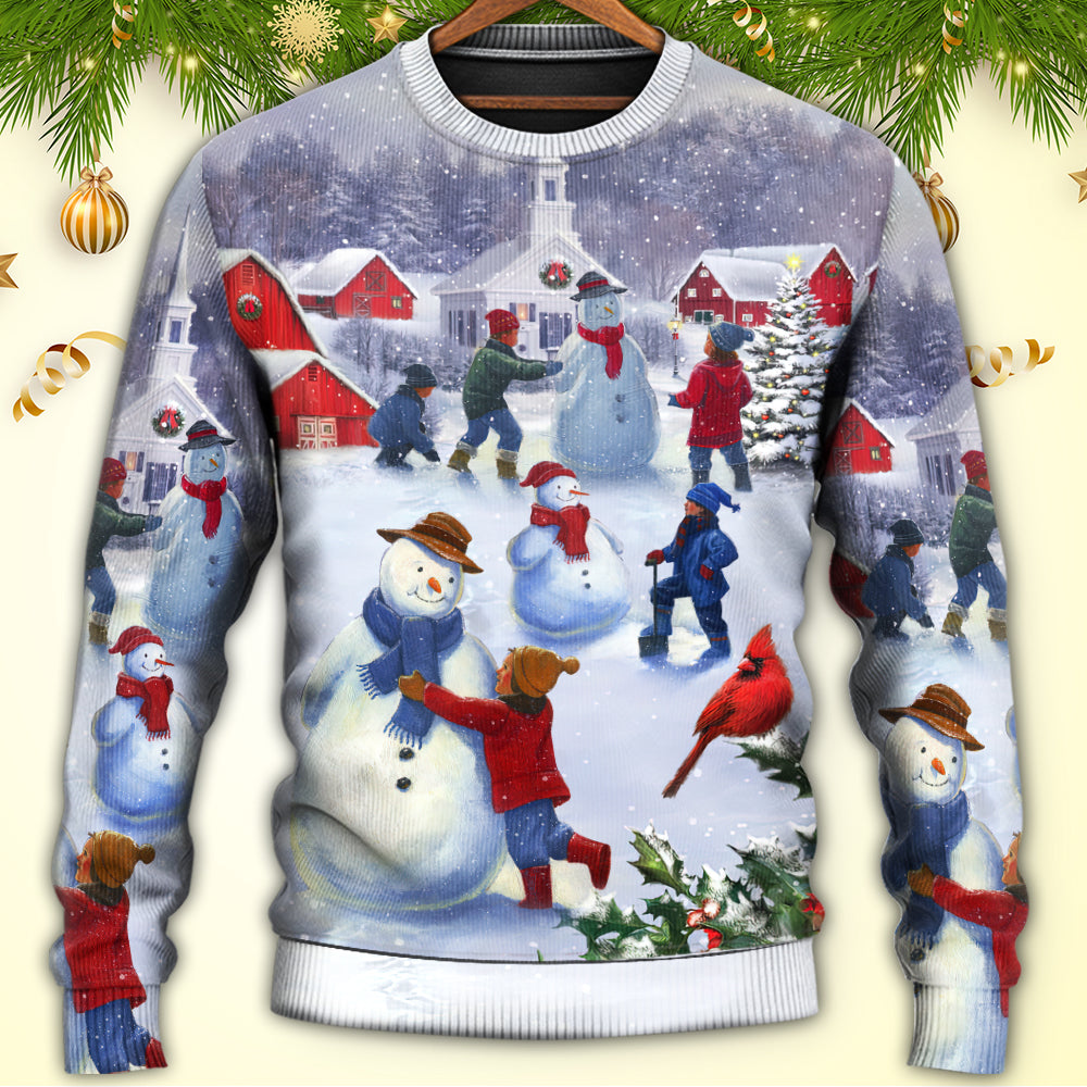 Christmas Children Love Snowman Town – Sweater - Ugly Christmas Sweater