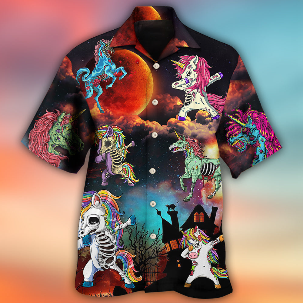 Halloween Zombie Unicorn Dabbing Fun – Hawaiian Shirt