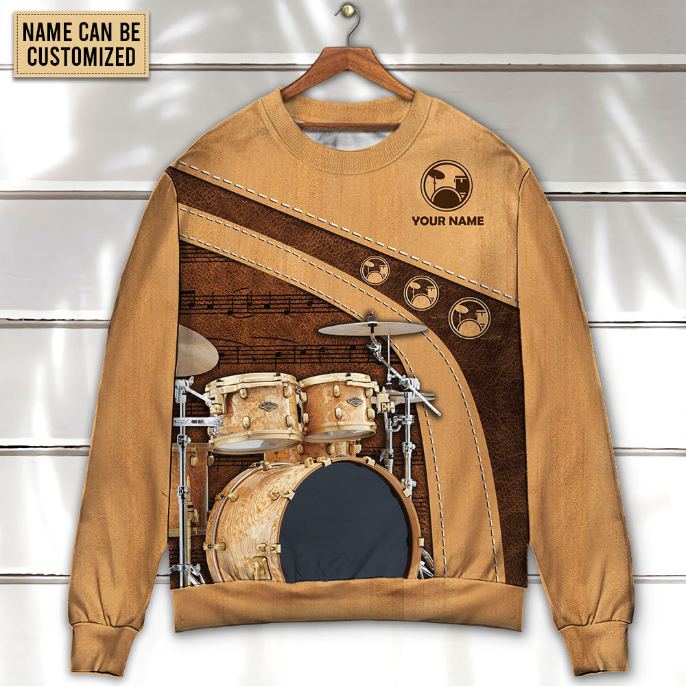 Vintage Drummer And Lady Stick Art – Sweater - Ugly Christmas Sweater