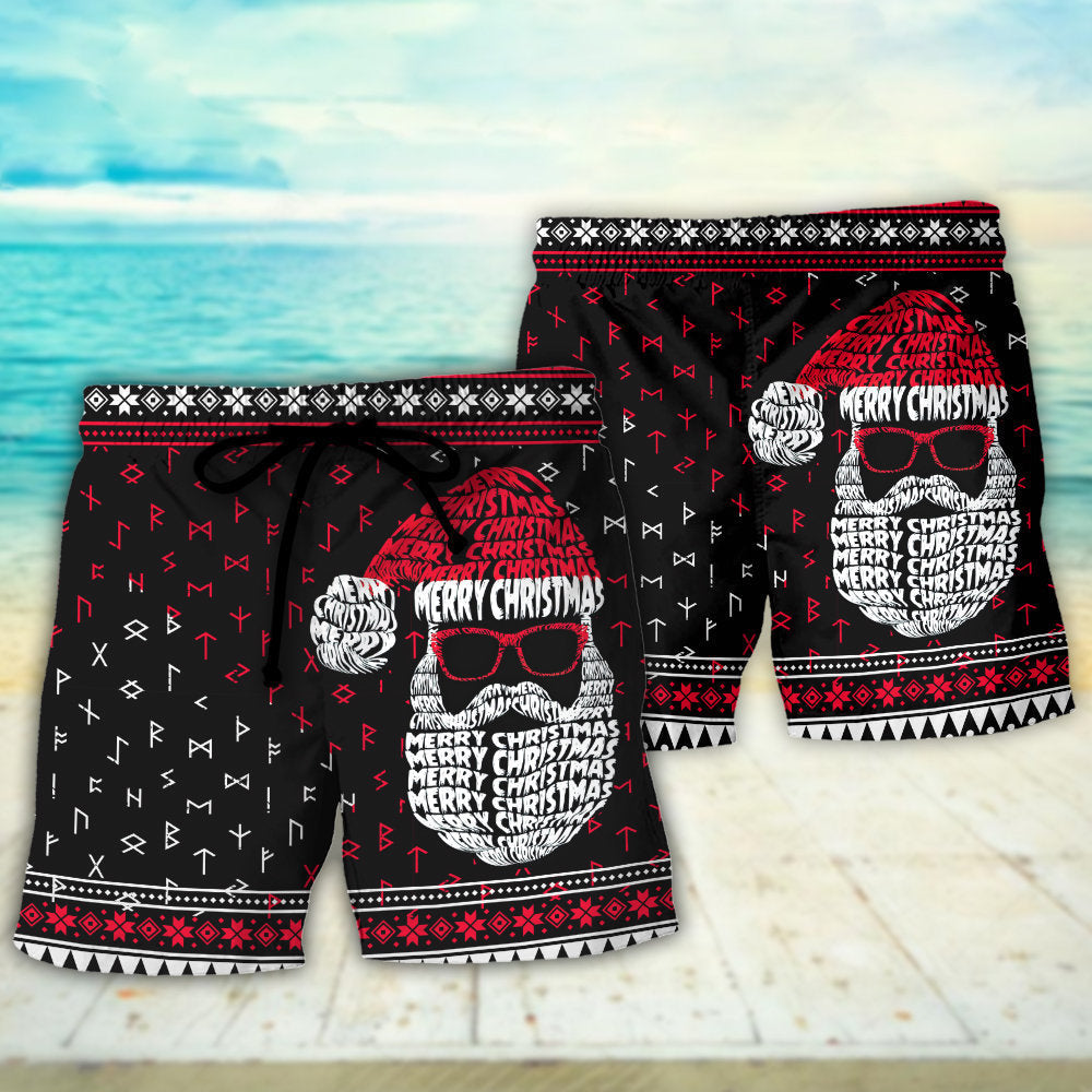 Santa Viking Pattern Holiday – Beach Short