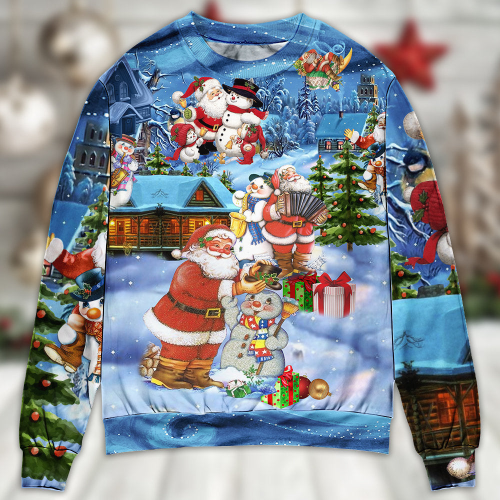 Christmas Santa And Snowman Best Friends – Sweater - Ugly Christmas Sweater