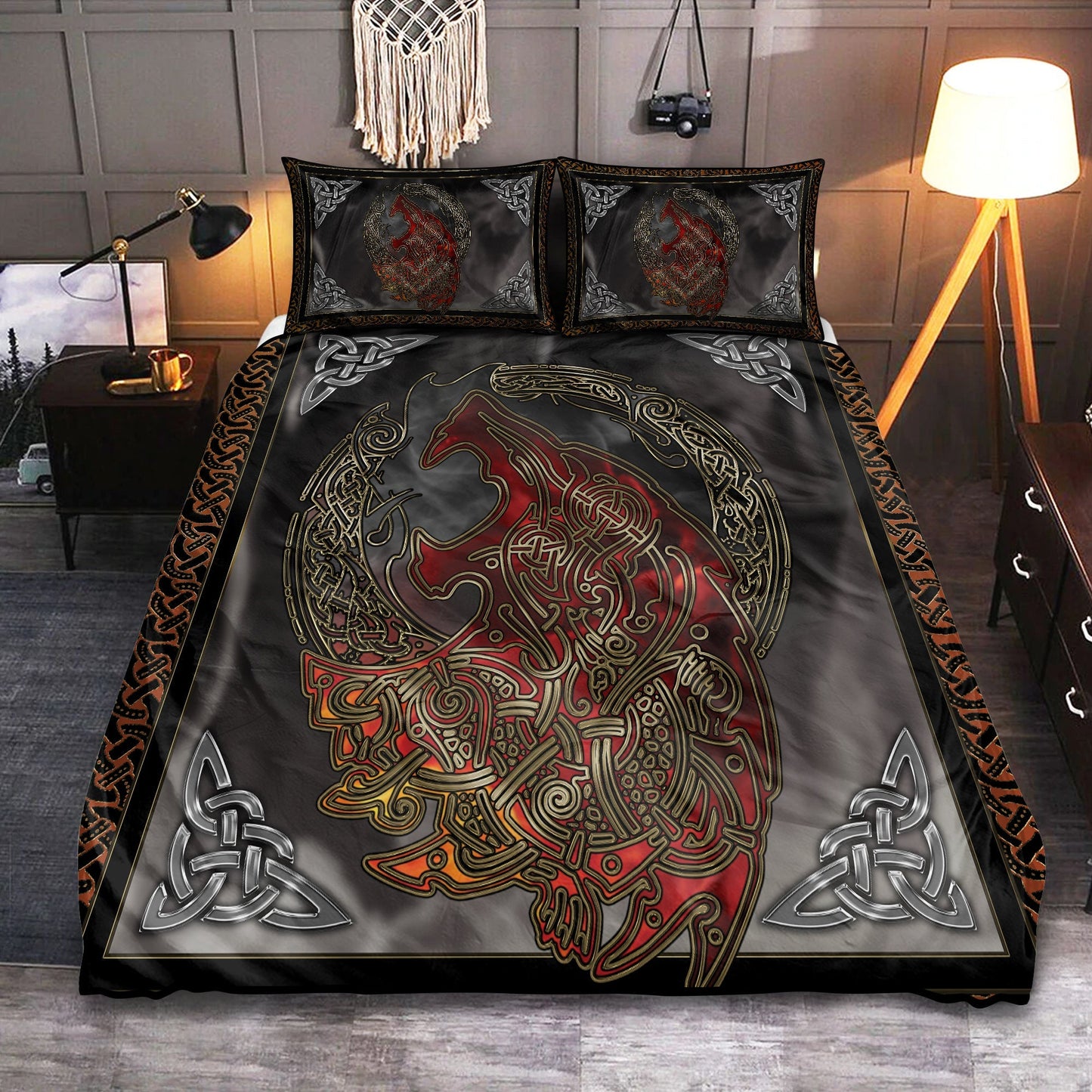 Strong Viking Warrior Bedding Cover For Norse Bedroom Decor