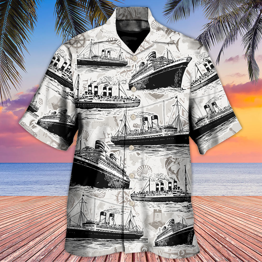 Retro Cruise Sea Map Nautical Art – Hawaiian Shirt