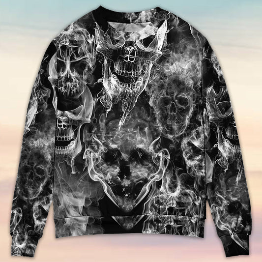 Skull Smoke Dark Fantasy Art – Sweater - Ugly Christmas Sweater