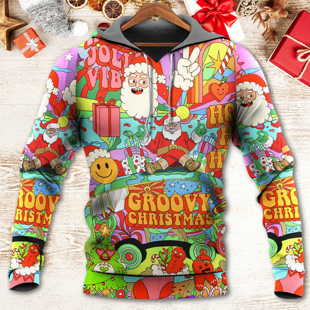 Christmas Hippie Santa Peace Bus - Hoodie