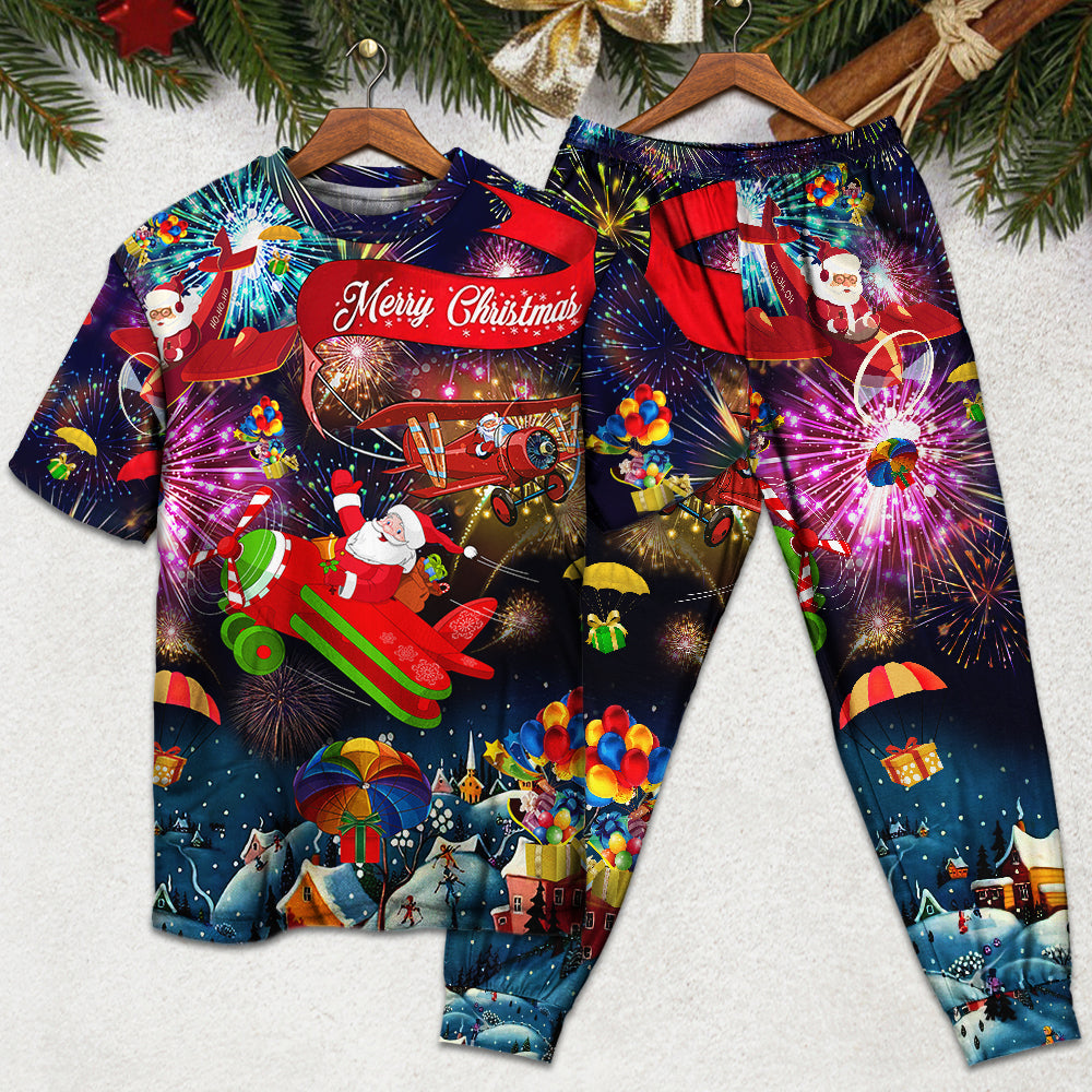Christmas Spreading Love Santa - Pajamas Short Sleeve - Owls Matrix LTD
