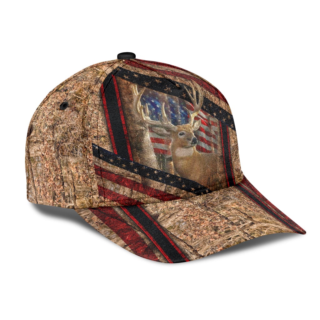 Hunting Deer American Flag – Classic Cap