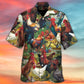 Chicken Lover Retro Farm Background - Hawaiian Shirt