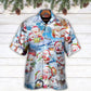 Christmas Santa And Snowman Holiday Joy - Hawaiian Shirt