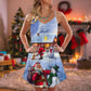 Santa Snowman Village Gift – Women's Summer Sleeveless V-Neck Camisole Dress