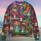 Hippie Mushroom Peace Lover Art – Sweater - Ugly Christmas Sweater