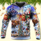 Christmas Reindeer Gift Glow Art – 3D Hoodie