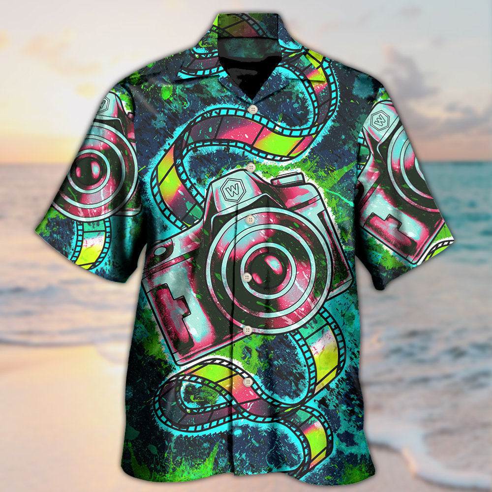 Abstract Colorful Retro Camera - Hawaiian Shirt