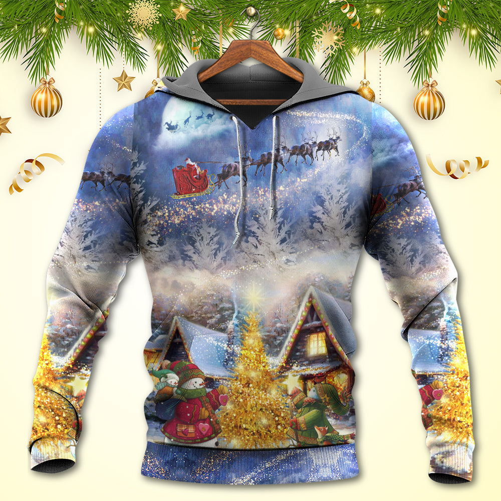Santa Reindeer Snowman Family - 3D Hoodie