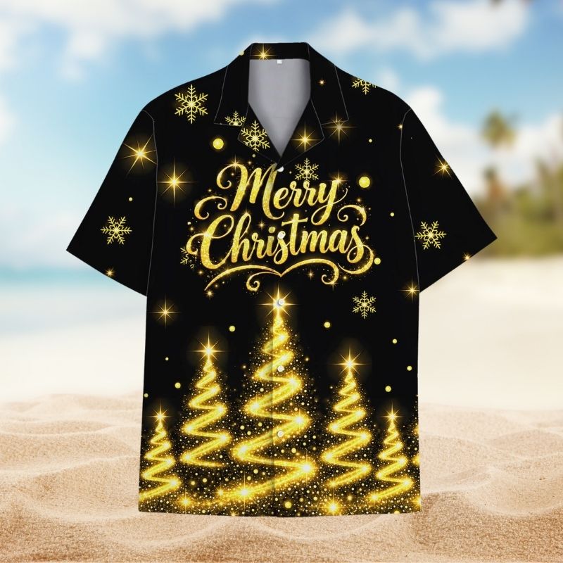 Merry Christmas Tree Lights Festive Holiday – Hawaiian Shirt