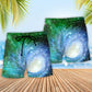Math Astrophysics Astronomy Colorful Galaxy - Beach Short - Owls Matrix LTD