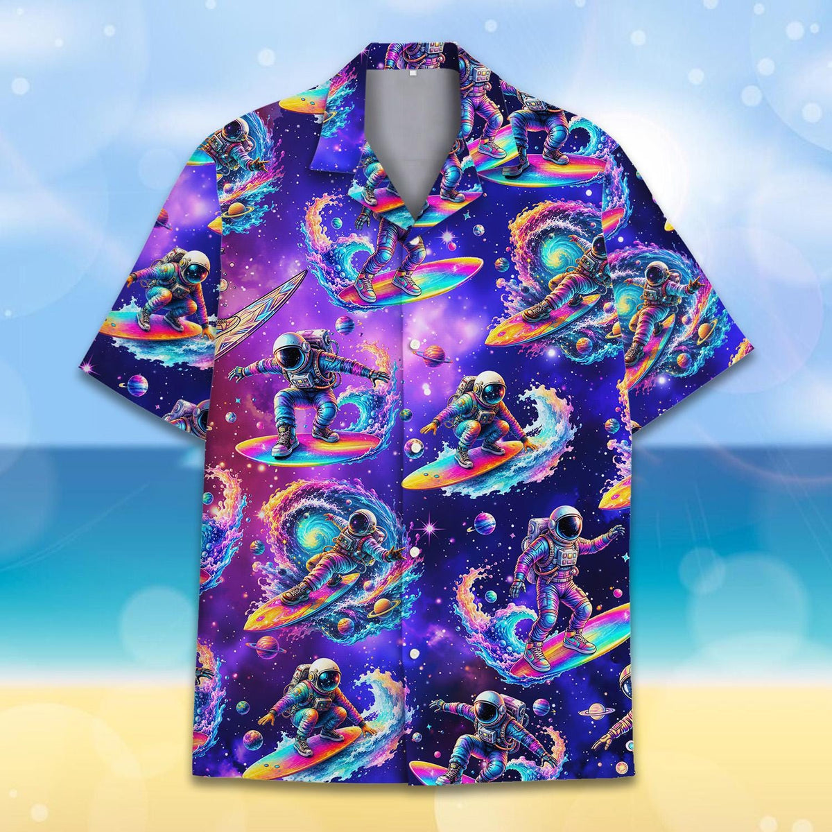 Cosmic Astronaut Vibrant Space Wave – Hawaiian Shirt
